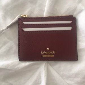 Kate Spade Burgundy Card Holder